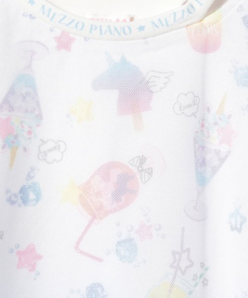 mezzo piano(メゾピアノ)/アイシーソーダポップ柄　チュール半袖Tシャツ/img03