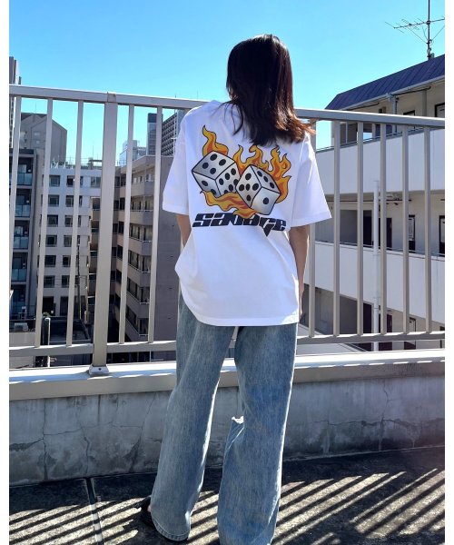 MODISH GAZE(モディッシュ ガゼ)/ダイス両面プリント ビッグシルエットTシャツ/img04