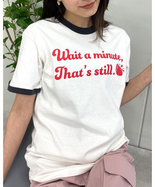 Spiritoso(スピリトーゾ)/WAIT A MINUTEイチゴプリント リンガーTシャツ/img01