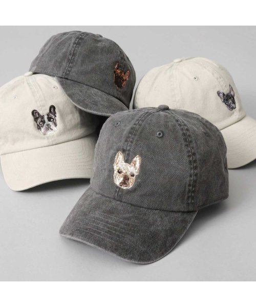Besiquenti(ベーシックエンチ)/BASIQUENTI ベーシックエンチ キャップ ローキャップ 帽子 刺繍 ブルドッグ 犬 /img01