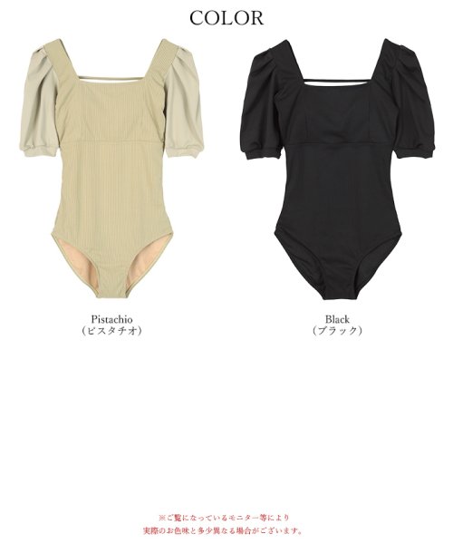 バックオープンパフスリーブワンピース/水着