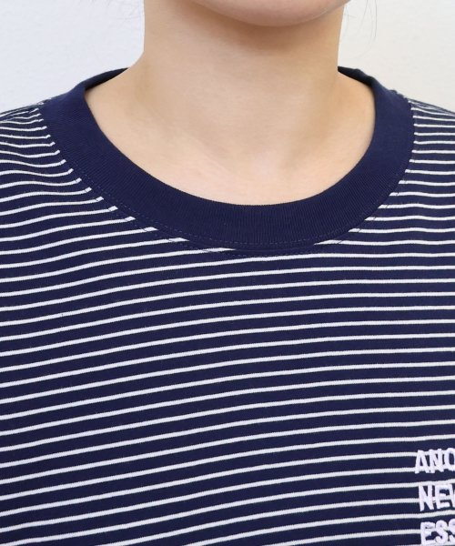 ANME(アンメ)/ANMEロゴ刺繍入り ボーダー 長袖 Tシャツ/img18