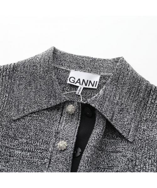 GANNI 半袖 ニット Melange Rib Short Sleeve Polo K2111 2565 人気・おすすめ｜売れ筋商品・話題商品におすすめ 品質チェック済み 安心配送 今月のおすすめ