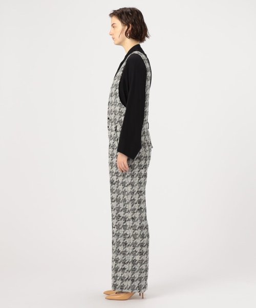 ハウンドトゥースブークレーツイード サロペット 