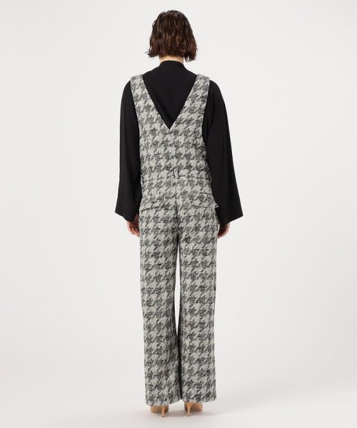 ハウンドトゥースブークレーツイード サロペット 