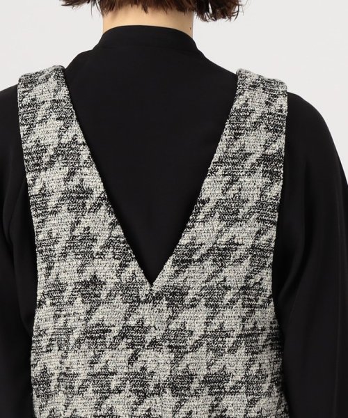 ハウンドトゥースブークレーツイード サロペット 