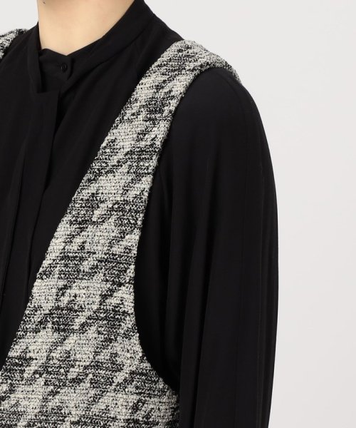 ハウンドトゥースブークレーツイード サロペット 