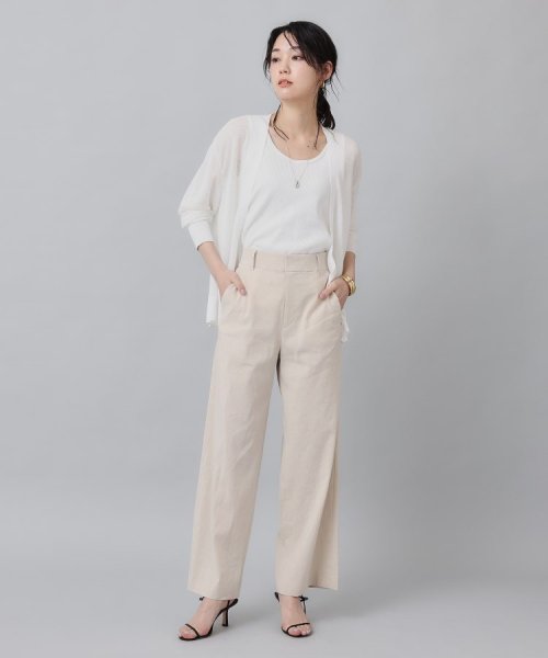 【清涼感／春夏素材】ガーター編み着流しカーディガン 