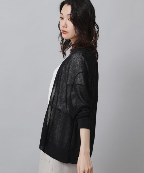 【清涼感／春夏素材】ガーター編み着流しカーディガン 