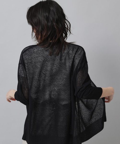 【清涼感／春夏素材】ガーター編み着流しカーディガン 