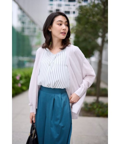 【清涼感／春夏素材】ガーター編み着流しカーディガン 