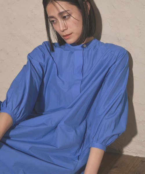 【Audrey and John Wad】インナー付き7分袖フレアワンピース 