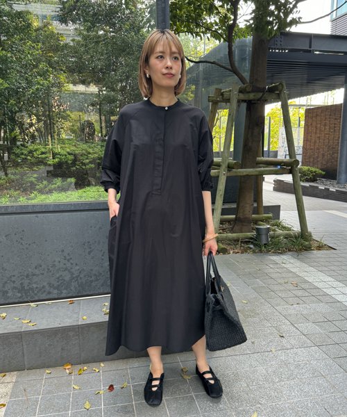 【Audrey and John Wad】インナー付き7分袖フレアワンピース 