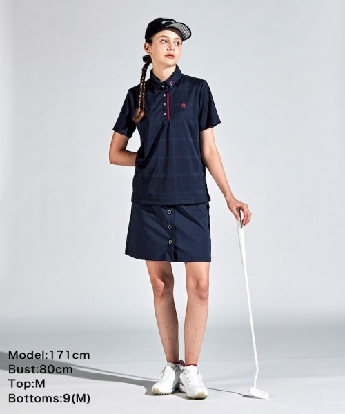 Munsingwear(マンシングウェア)/無地チェックジャカード台衿付き半袖シャツ/img12