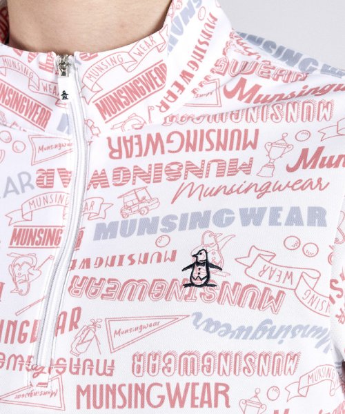 Munsingwear(マンシングウェア)/SUNSCREEN裏鹿の子ロゴアレンジ総柄プリント長袖ジップアップシャツ/img05