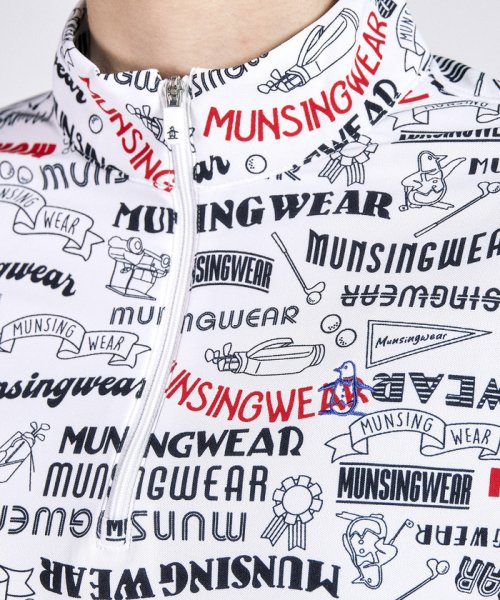 Munsingwear(マンシングウェア)/SUNSCREEN裏鹿の子ロゴアレンジ総柄プリント長袖ジップアップシャツ/img12