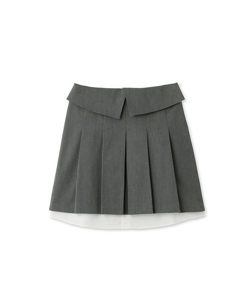 セール】【pierre cardin】シャツレイヤードタックミニスカート  