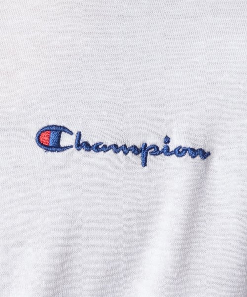 CHAMPION(チャンピオン)/【Champion/チャンピオン】Tシャツ 半袖 ワンポイント ロゴ 無地 カットソー クルーネック ミディアム丈 刺繍 アウトドア T85332－586IKA/img05