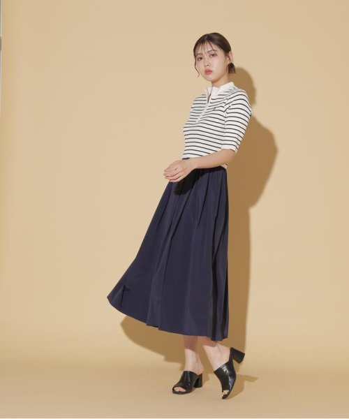 ハーフジップニットドッキングワンピース 予めご了承ください