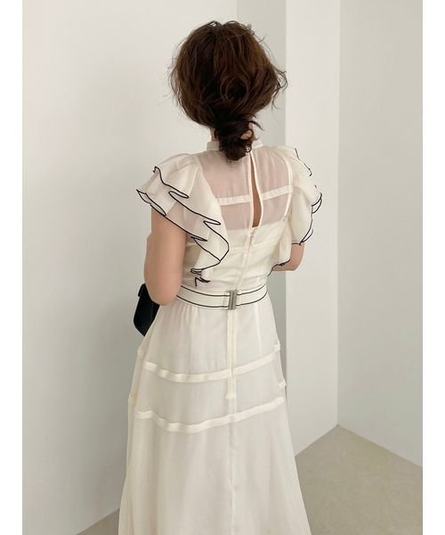 【LILY BROWN×MARY QUANT】ロゴベルト付きシアーワンピース QUANT LILY BROWN×MARY 6cm 長さ63cm 巾3