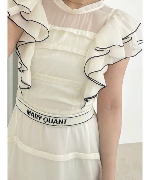 【LILY BROWN×MARY QUANT】ロゴベルト付きシアーワンピース QUANT LILY BROWN×MARY 6cm 長さ63cm 巾3