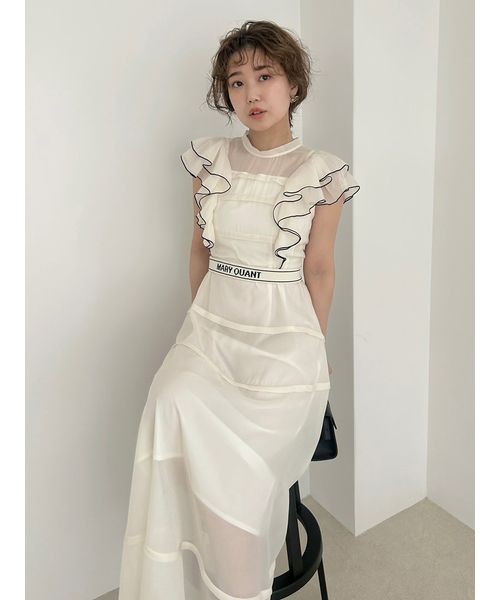 LILY BROWN×MARY QUANT】ロゴベルト付きシアーワンピースオ LILY BROWN×MARY QUANT】ロゴベルト付きシアーワンピースオ