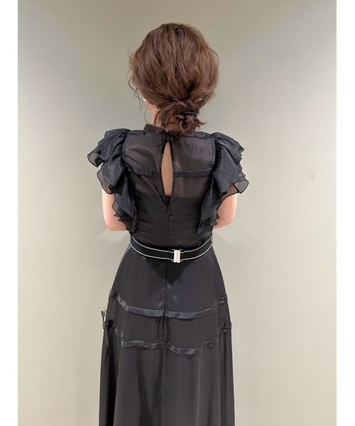 【LILY BROWN×MARY QUANT】ロゴベルト付きシアーワンピース QUANT LILY BROWN×MARY 6cm 長さ63cm 巾3