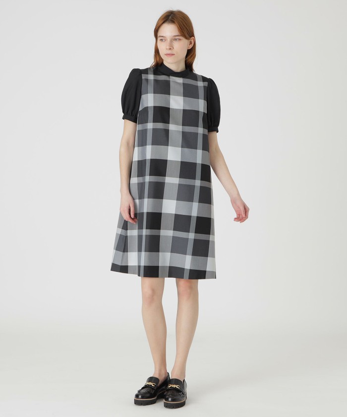 クレストブリッジチェックライトクロッシングツイルシャーリングドレス