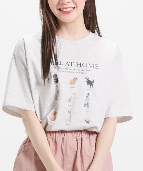 Honeys(ハニーズ)/ゆるアニマルプリントＴ トップス Tシャツ カットソー レディース 白 黒 半袖 /img08