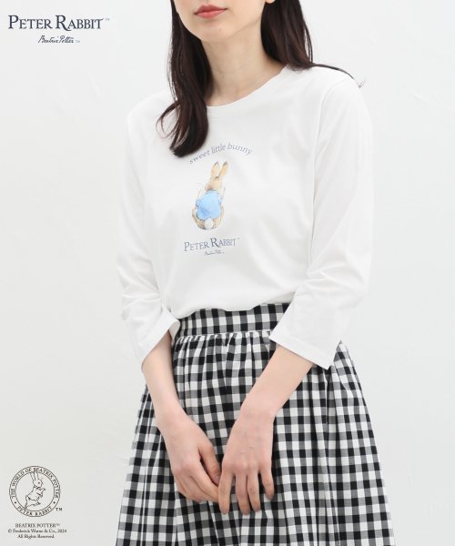 Honeys(ハニーズ)/ピーターラビット(TM)／Ｔシャツ トップス Tシャツ カットソー ロンT 7分袖 /img01