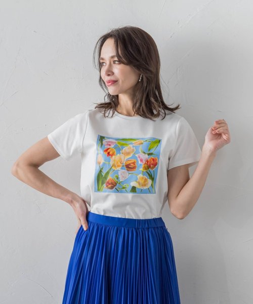 Viaggio Blu(ビアッジョブルー)/【KEITA KAWASAKI × Viaggio Bluコラボ】フラワープリントTシャツ/img08