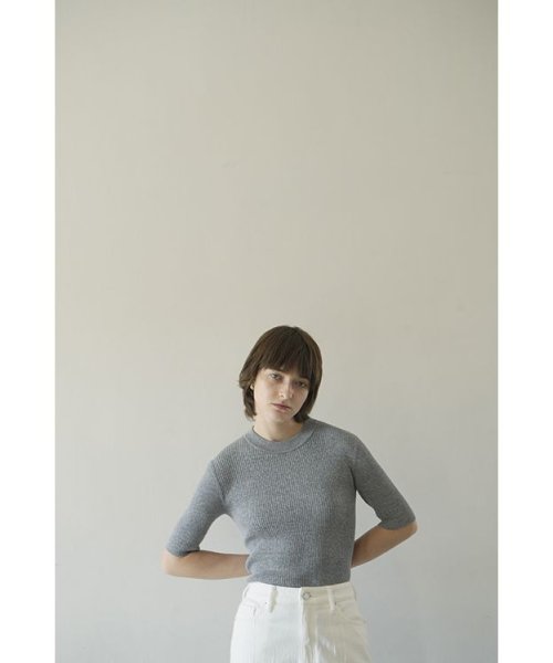 CLANE(クラネ)/H/N HALF SLEEVE RIB KNIT TOPS/img06