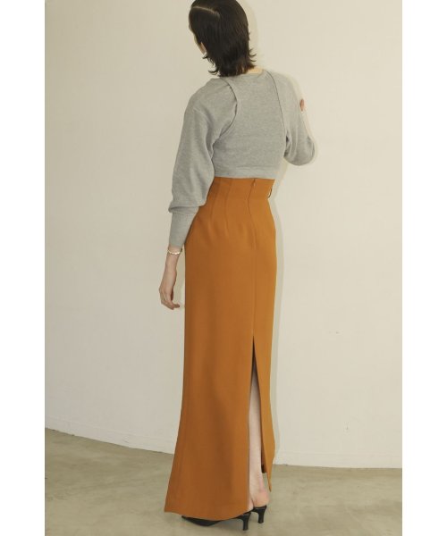 HIGH WAIST STRAIGHT MAXI SKIRT 