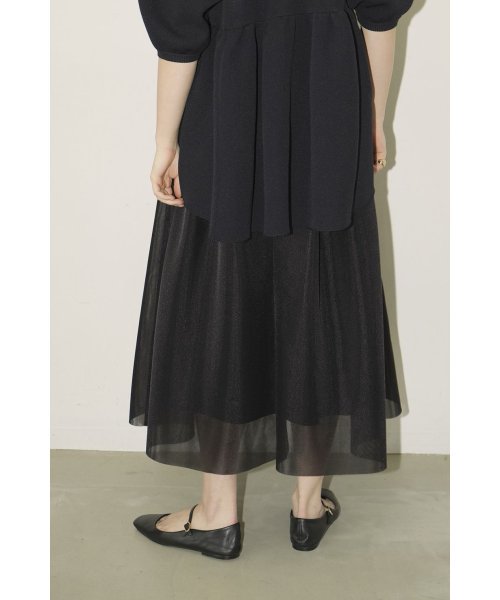 CLANE(クラネ)/SHEER RUSSELL VOLUME FLARE SKIRT/img09