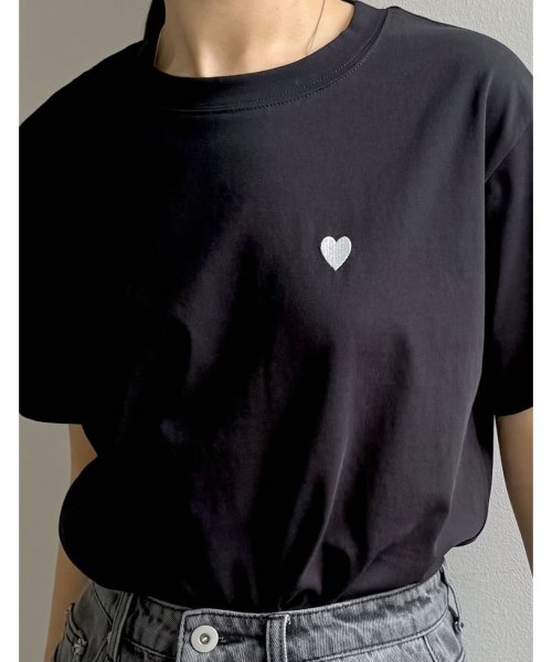 Re:EDIT(リエディ)/[2024SS COLLECTION]ハートワンポイント刺繍Tシャツ/img07