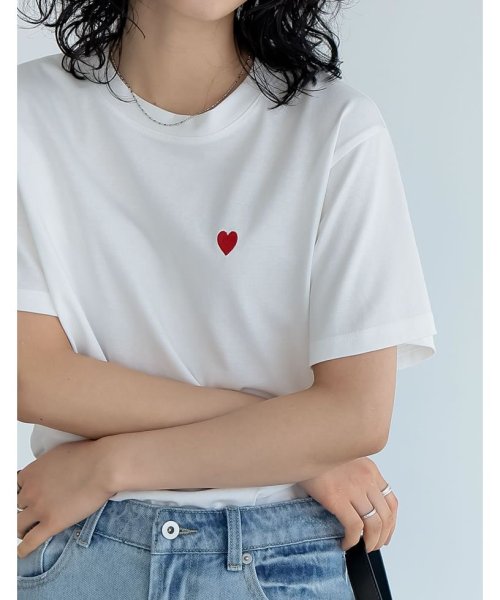 Re:EDIT(リエディ)/[2024SS COLLECTION]ハートワンポイント刺繍Tシャツ/img20