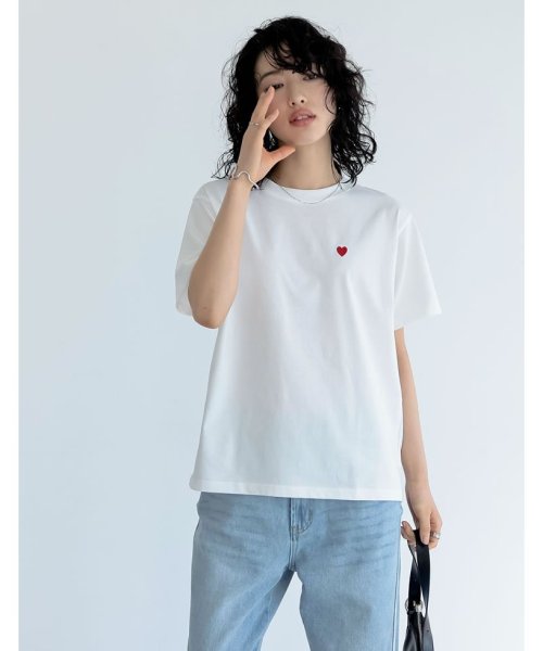 Re:EDIT(リエディ)/[2024SS COLLECTION]ハートワンポイント刺繍Tシャツ/img22
