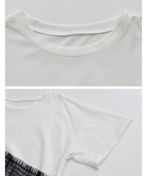 Re:EDIT(リエディ)/[2024SS COLLECTION]チュールドッキングビスチェライクベアデザインTシャツ/img18