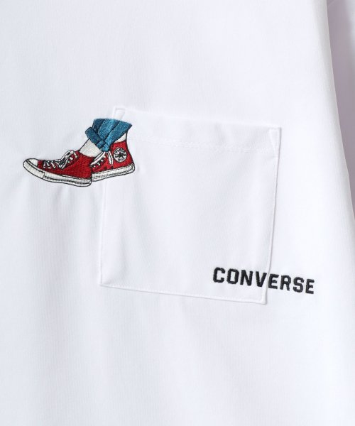 LAZAR(ラザル)/【Lazar】CONVERSE/コンバース 接触冷感/UVカット/吸水速乾 アムンゼン ロゴ オールスター ワンポイント刺繍/バックプリント 半袖Tシャツ/img02