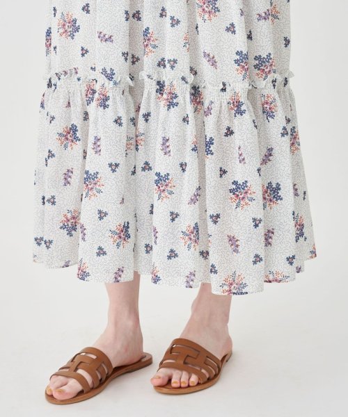 コットンジョーゼット シャーリングワンピース 