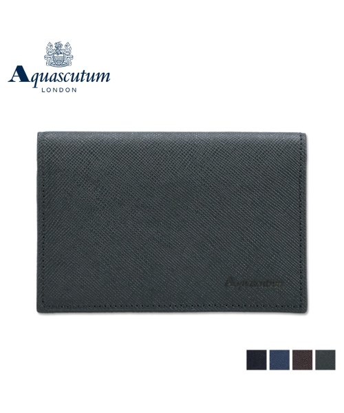 Aquascutum(アクアスキュータム)/ アクアスキュータム AQUASCUTUM カードケース 名刺入れ 定期入れ パスケース バーミンガム メンズ 本革 スリム 型押し BIRMINGHAM ブラ/img09