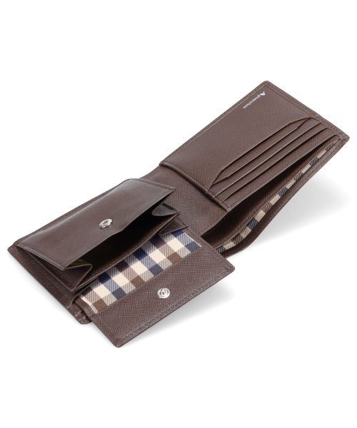 アクアスキュータム AQUASCUTUM 財布 二つ折り バーミンガム メンズ 本革 小銭入れあり BIRMINGHAM ブラック ネイビー ダーク ブラウン アクアスキュータム AQUASCUTUM BIRMINGHAM