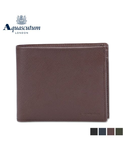 アクアスキュータム AQUASCUTUM 財布 二つ折り バーミンガム メンズ 本革 小銭入れあり BIRMINGHAM ブラック ネイビー ダーク ブラウン アクアスキュータム AQUASCUTUM BIRMINGHAM