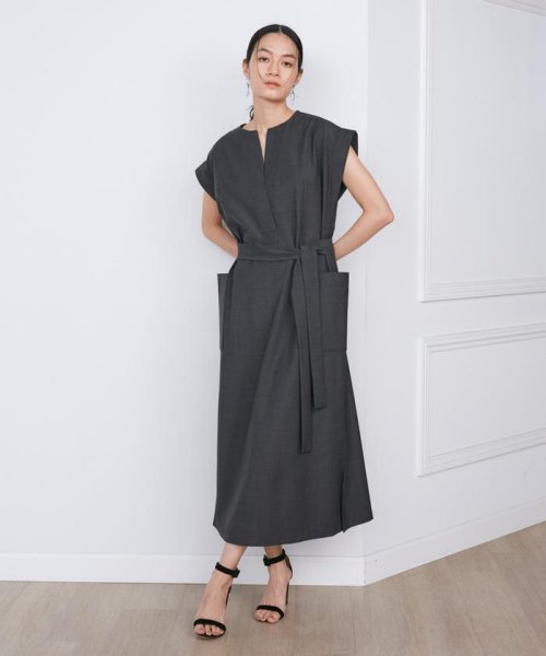 《大きいサイズ》辛口シックなレイヤードワンピース《三尋木奈保コラボ》 