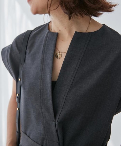 《大きいサイズ》辛口シックなレイヤードワンピース《三尋木奈保コラボ》 