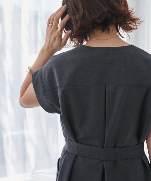 《大きいサイズ》辛口シックなレイヤードワンピース《三尋木奈保コラボ》 