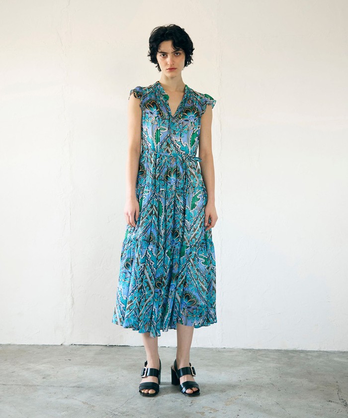 美品　グレースコンチネンタル　シフォンプリントティアードワンピース シフォンプリントティアードワンピース / GRACE CONTINENTAL