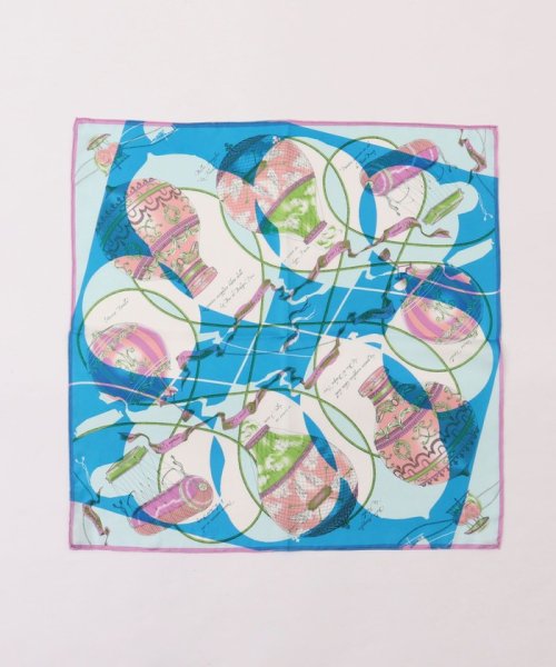 【manipuri/マニプリ】シルクプリントスカーフ65（コラージュバルーンヒストリー） 