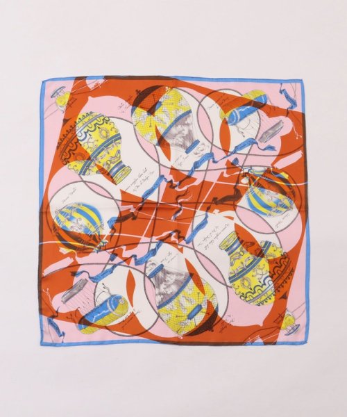 【manipuri/マニプリ】シルクプリントスカーフ65（コラージュバルーンヒストリー） 