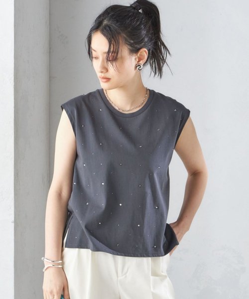 SHIPS WOMEN(シップス　ウィメン)/* 〈手洗い可能〉ラインストーン ノースリーブ TEE ◇/img42